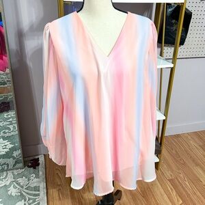 Adrienne Elegant Pink and Blue Women's Top!